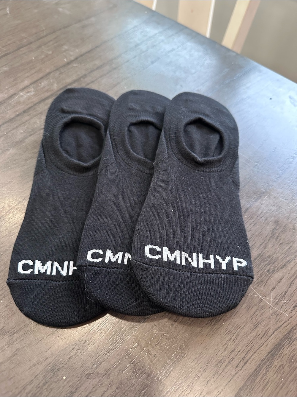 3 Pack Unopened No Show Socks, Black.